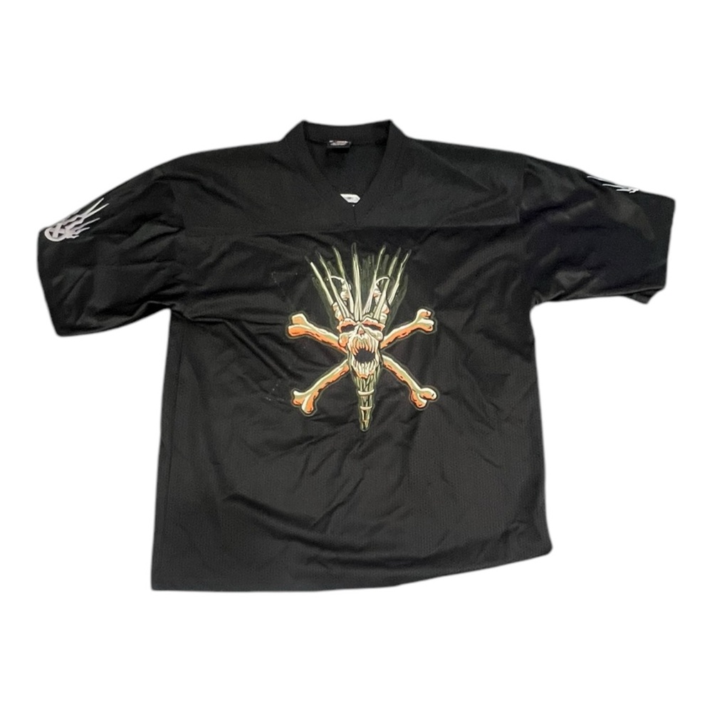 Men's Black Short-Sleeve Graphic Skull Jersey